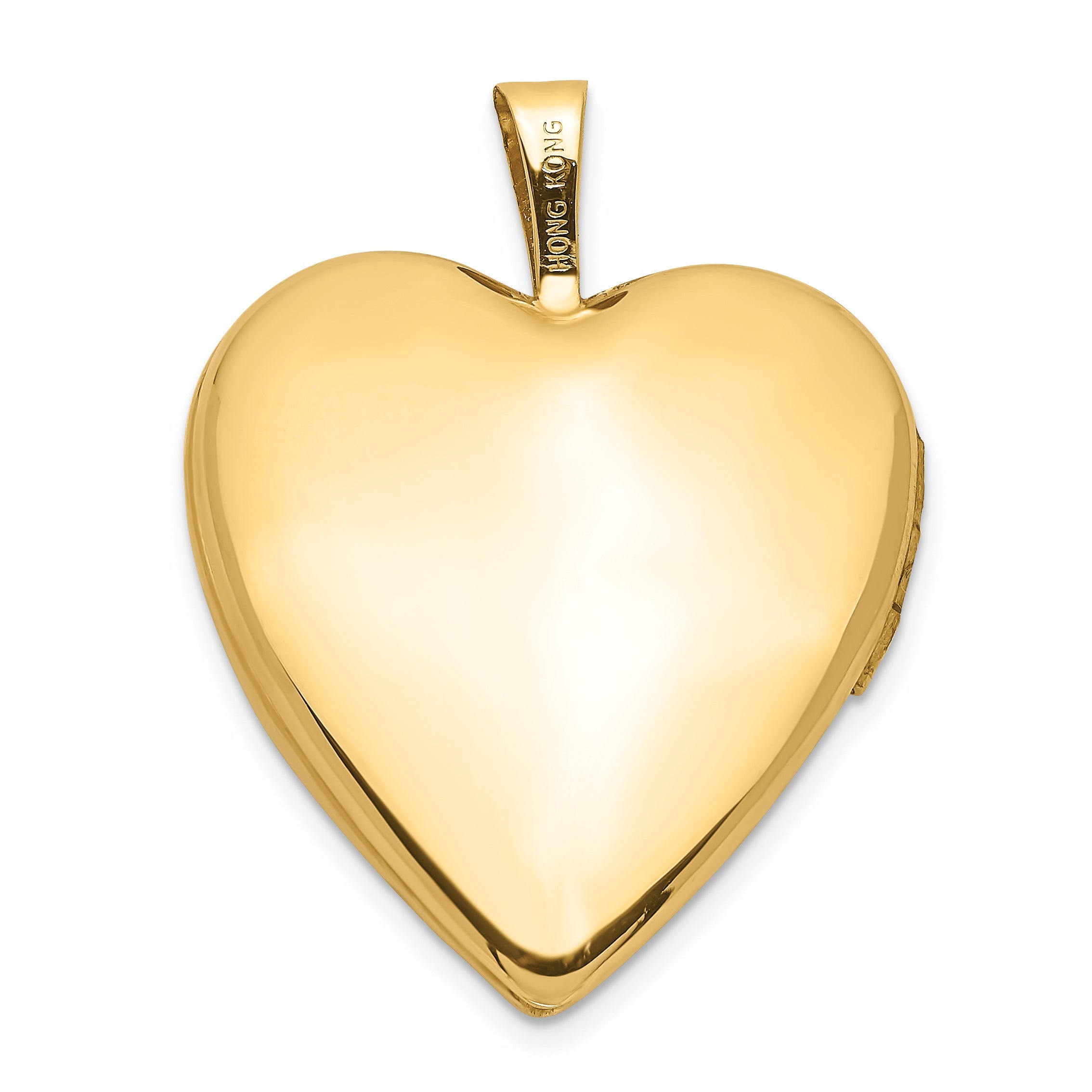 14K Yellow Gold 20mm Flower Vine Border Heart Locket