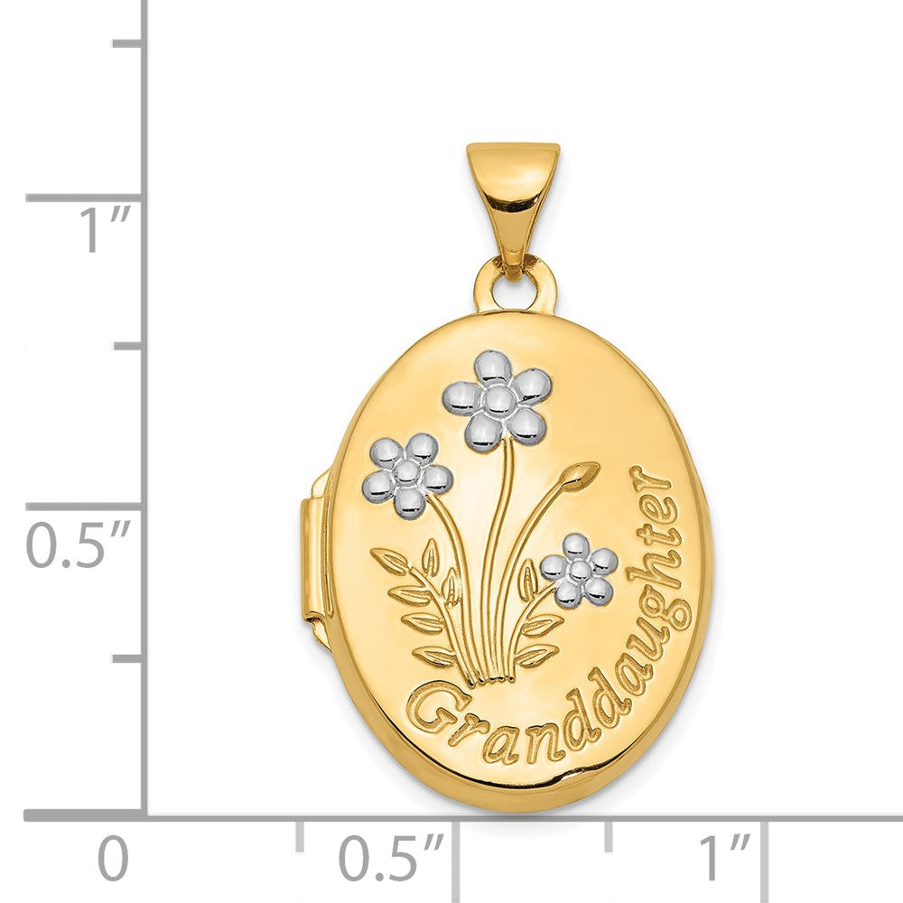 14k Yellow & Rhodium 14k with Rhodium 21mm Oval Granddaughter Locket