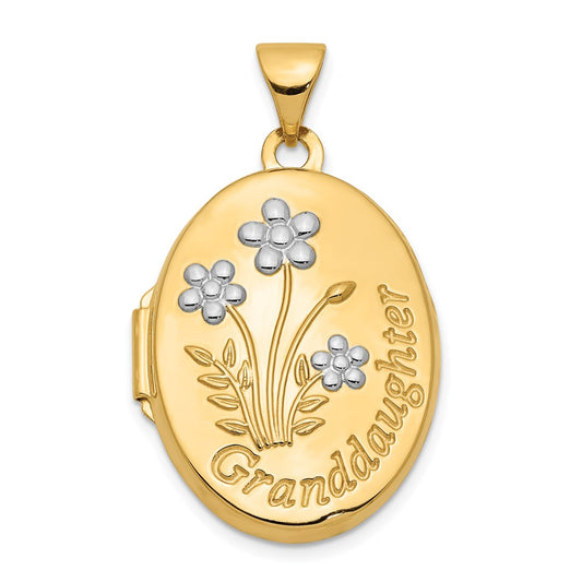 14k Yellow & Rhodium 14k with Rhodium 21mm Oval Granddaughter Locket