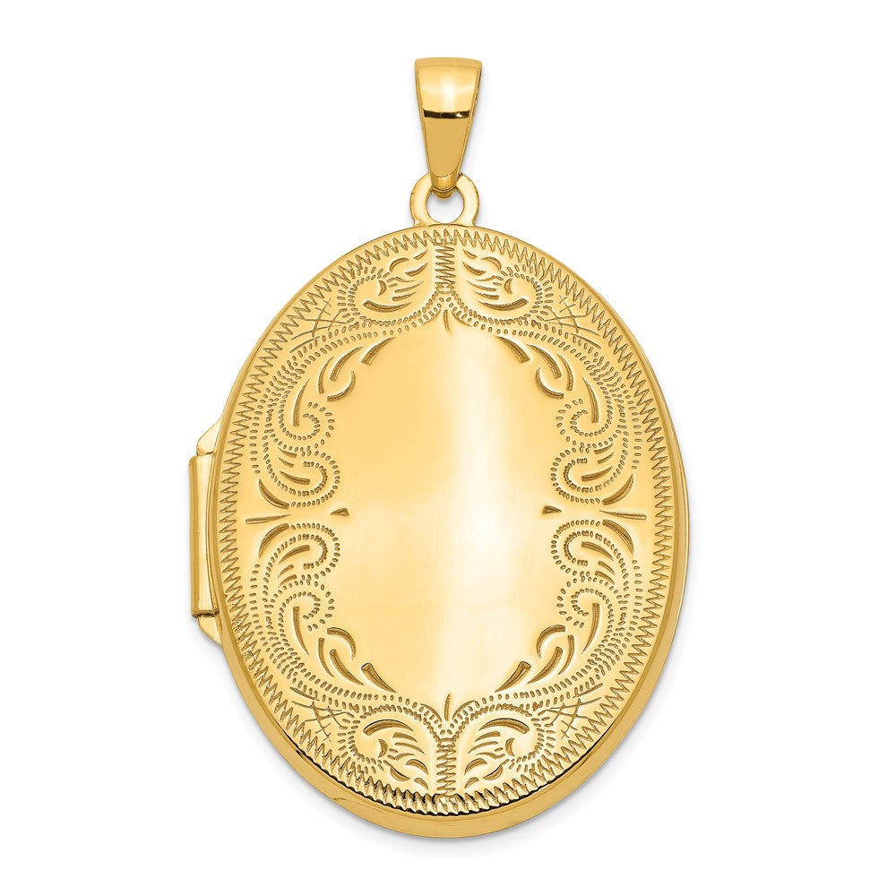 14k Yellow Gold 14k Yellow Gold 31mm Oval Scroll Locket