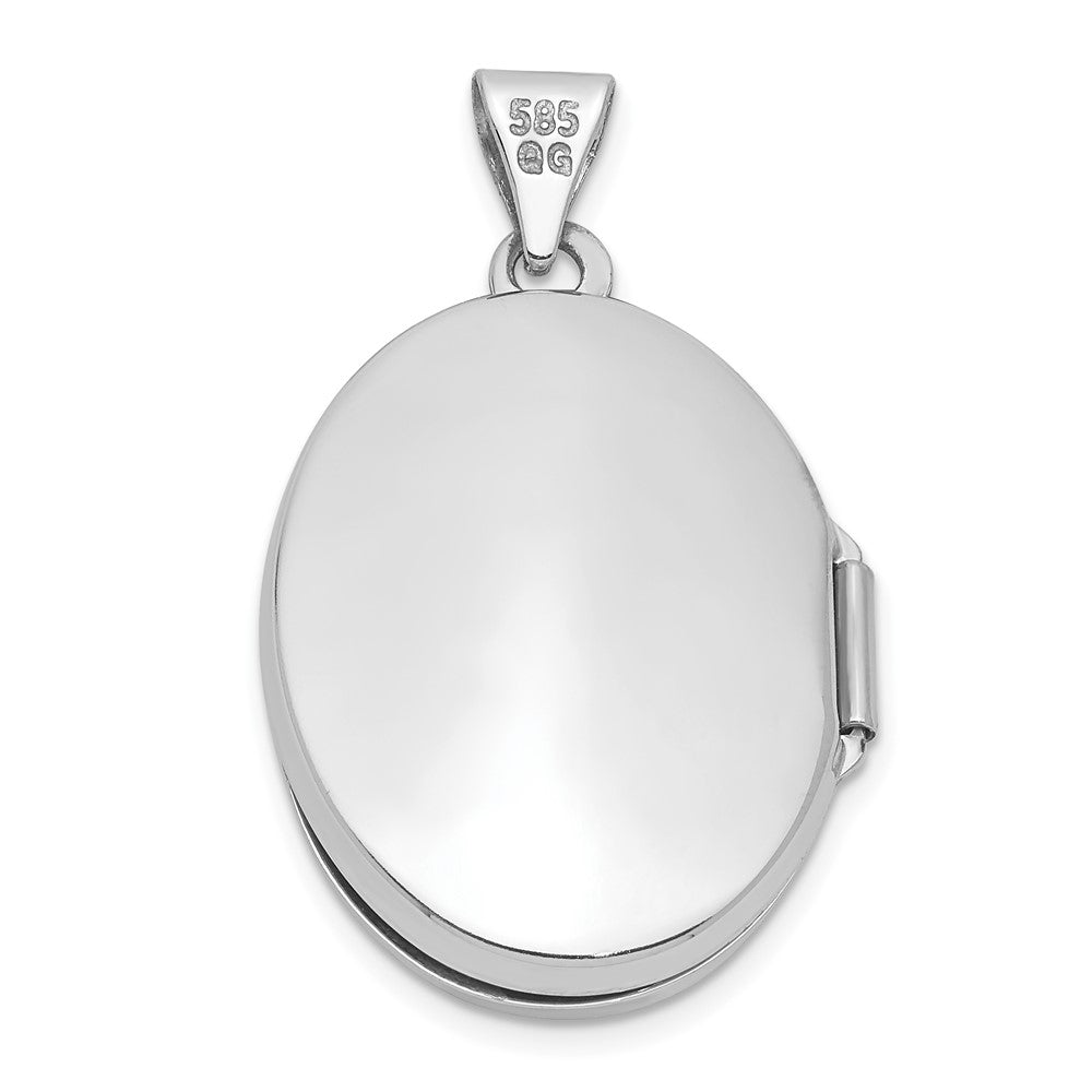 14k White Gold 14k White Gold 21x16mm Oval Tree Locket