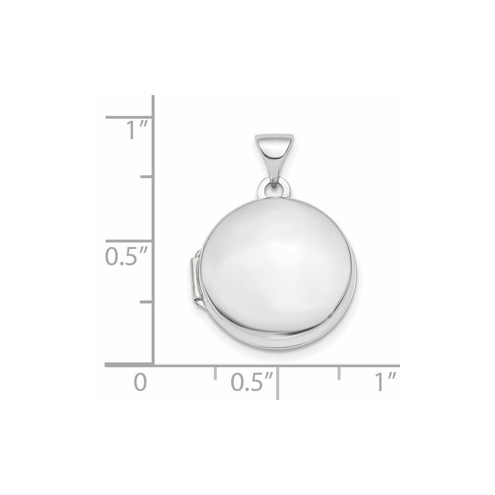 14k White Gold 14k White Gold Polished Domed 16mm Round Locket