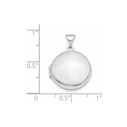 14k White Gold 14k White Gold Polished Domed 16mm Round Locket