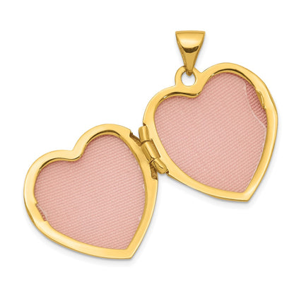 14k Yellow & Rhodium 14K w/White & Rose Rhodium Love Rose Diamond Heart Locket Pendant