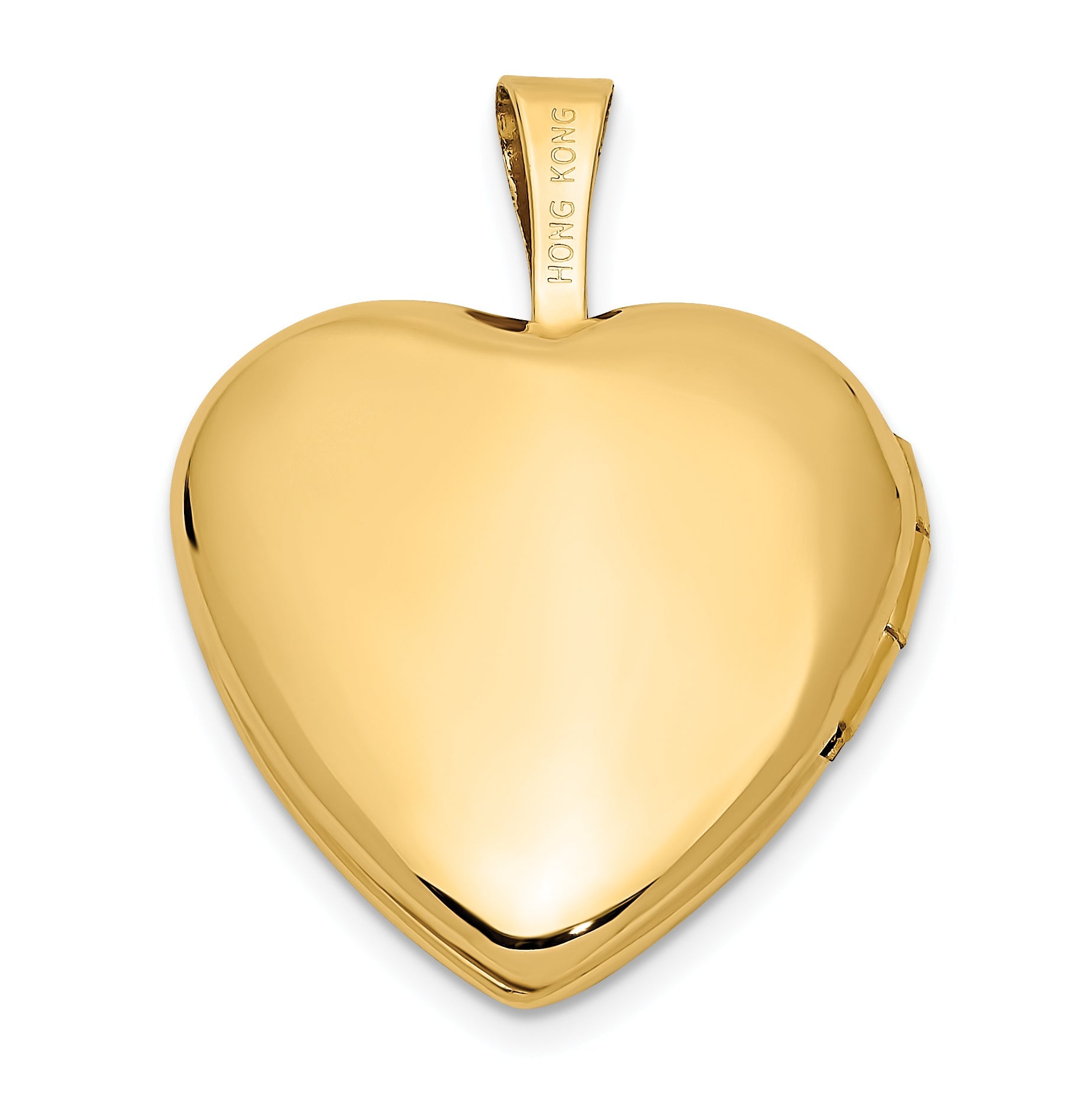 14k Yellow Gold 14ky 16mm Leaf and Scroll Heart Locket