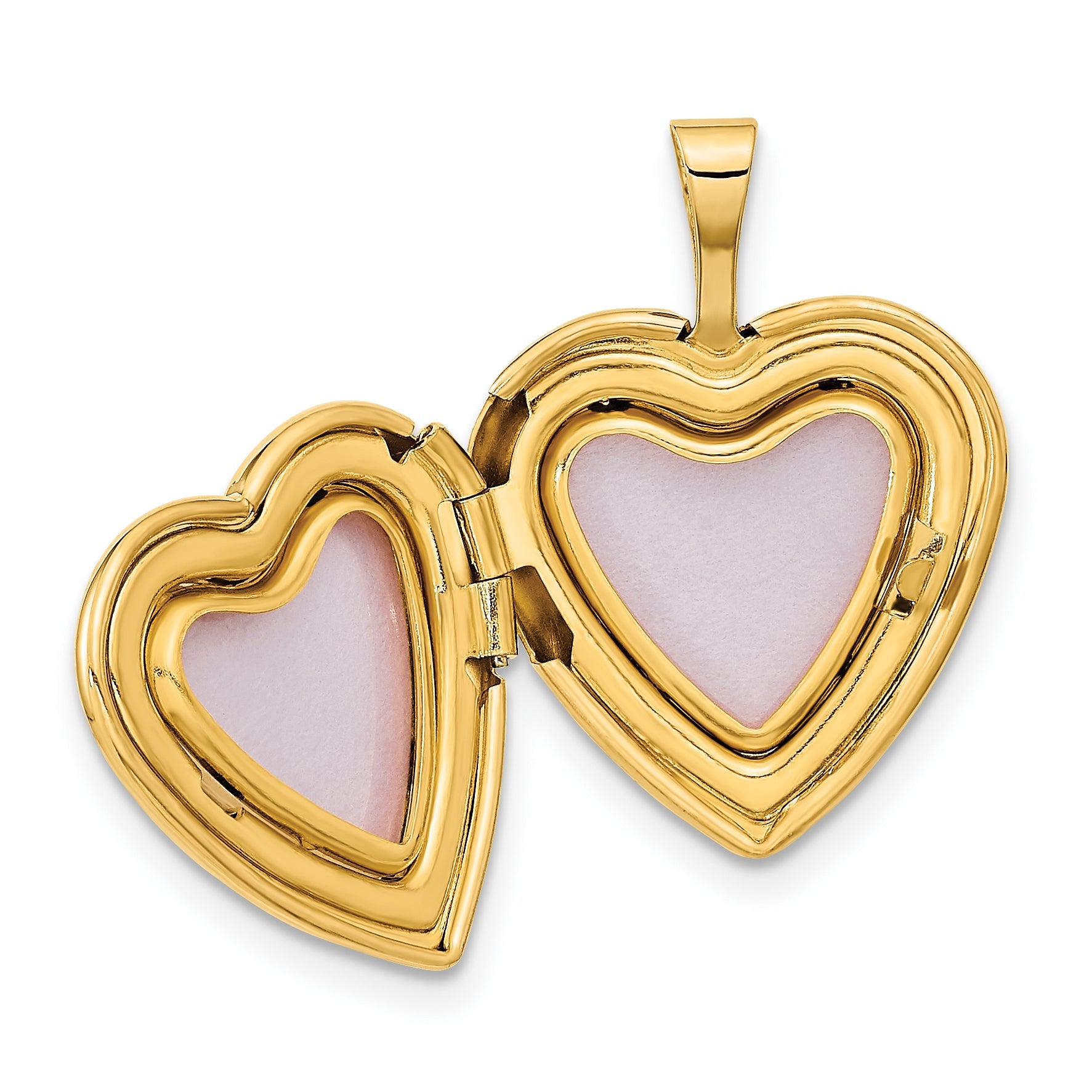 14k Yellow Gold 14ky 16mm Leaf and Scroll Heart Locket