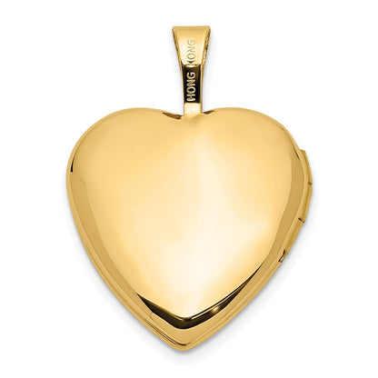 14K Yellow Gold 16mm With .01Ct. Diamond Star Heart Locket