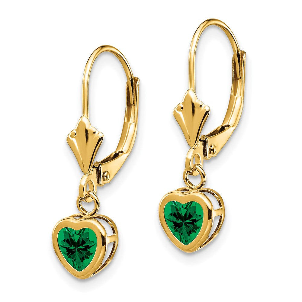 14k Yellow Gold 5mm Heart Mount St. Helens Earrings