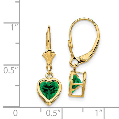 14k Yellow Gold 6mm Heart Mount St. Helens Earrings