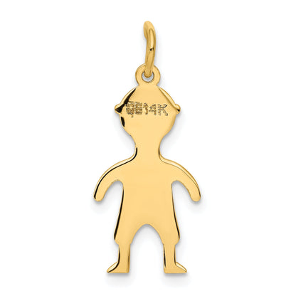 14k Yellow Gold 14k .011 Depth Engravable Boy Charm