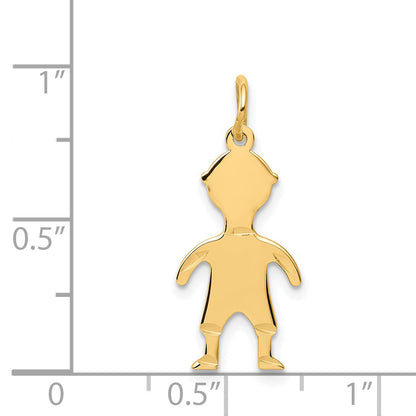 14k Yellow Gold 14k .011 Depth Engravable Boy Charm