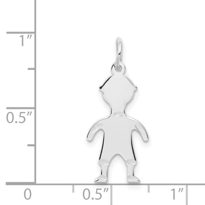 14k White Gold 14k White Gold .018 Depth Engravable Boy Charm