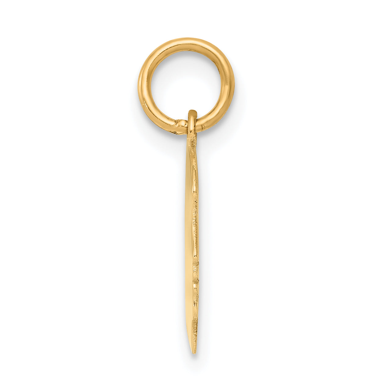 14k Yellow Gold Plain Small Facing Right Engravable Girl Head Charm