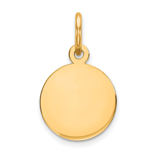 14k Yellow Gold 14k Plain .018 Gauge Circular Engravable Disc Charm