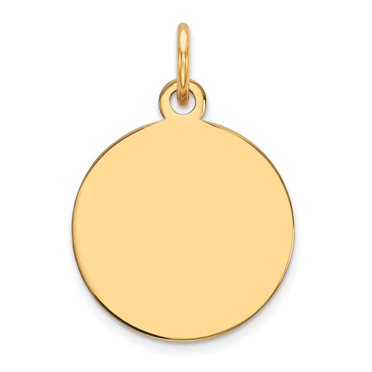 14k Yellow Gold 14k Plain .013 Gauge Circular Engravable Disc Charm