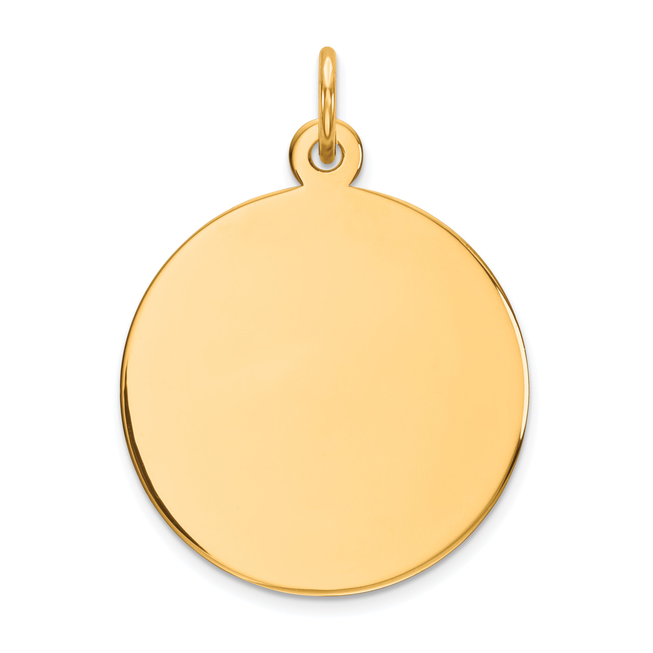 14k Yellow Gold 14k Plain .018 Gauge Circular Engravable Disc Charm