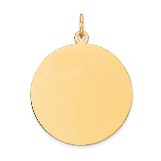 14k Yellow Gold 14k Plain .013 Gauge Circular Engravable Disc Charm