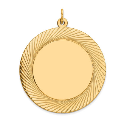 14k Yellow Gold 14k Etched Design .027 Gauge Circular Engravable Disc Charm