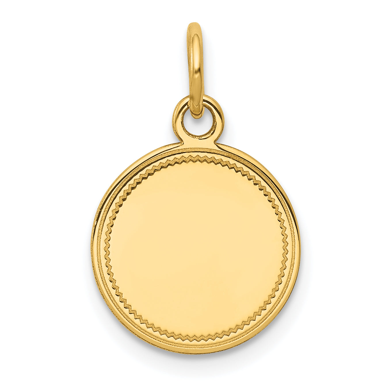 14k Yellow Gold 14k Plain .011 Gauge Engravable Round Disc Charm