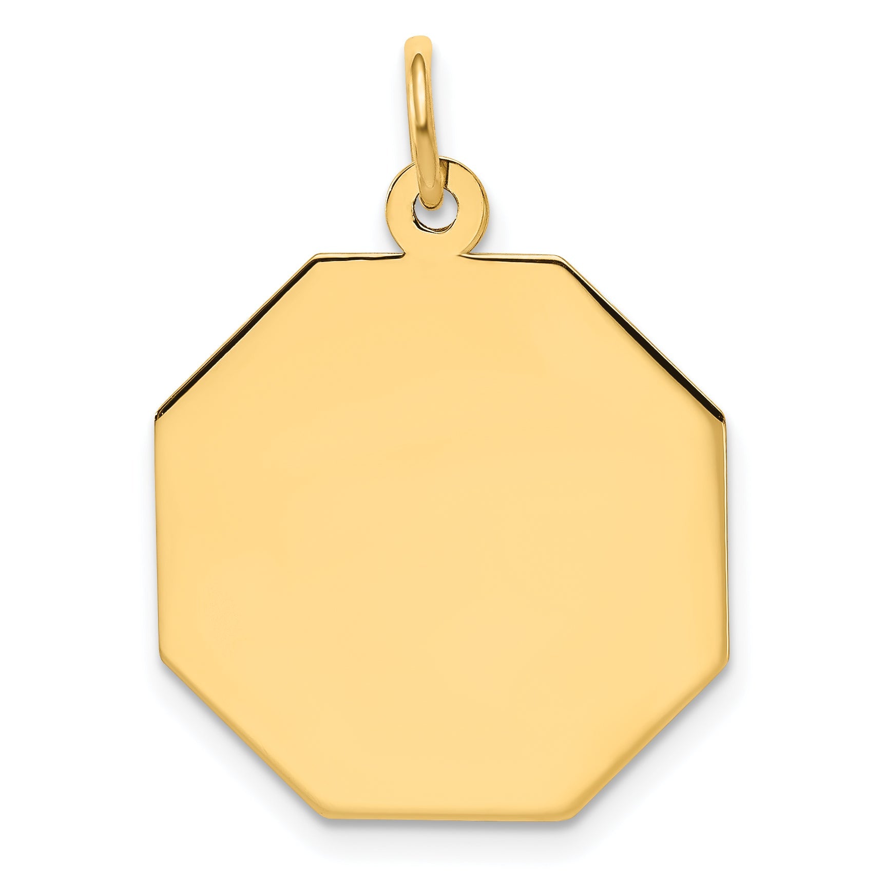14k Yellow Gold 14k Plain .013 Gauge Engravable Octagonal Disc Charm