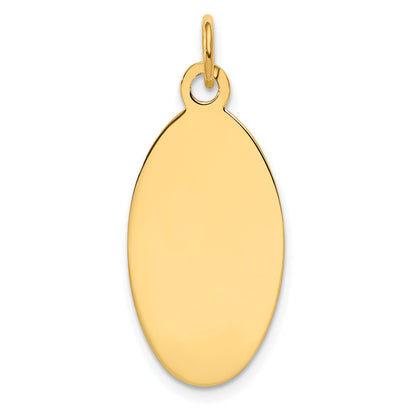 14k Yellow Gold 14k Plain .013 Gauge Engravable Elliptical Disc Charm
