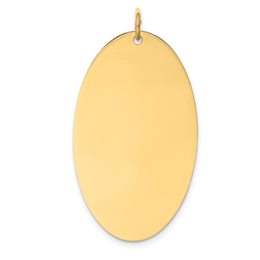 14k Yellow Gold 14k Plain .027 Gauge Engravable Elliptical Disc Charm