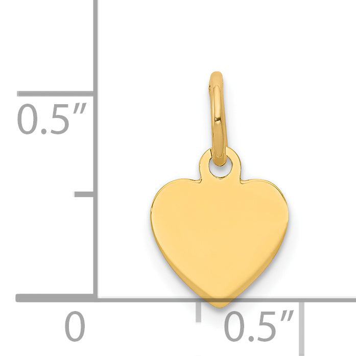 14k Yellow Gold 14k Plain .018 Gauge Engravable Heart Disc Charm