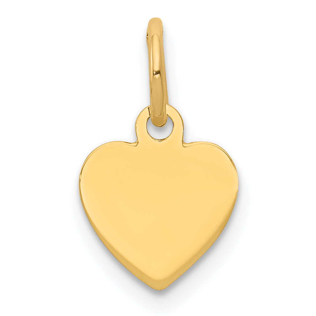 14k Yellow Gold 14k Plain .011 Gauge Engravable Heart Disc Charm