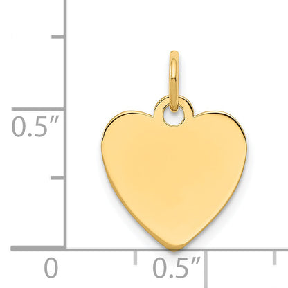 14k Yellow Gold 14k Plain .009 Gauge Engravable Heart Disc Charm