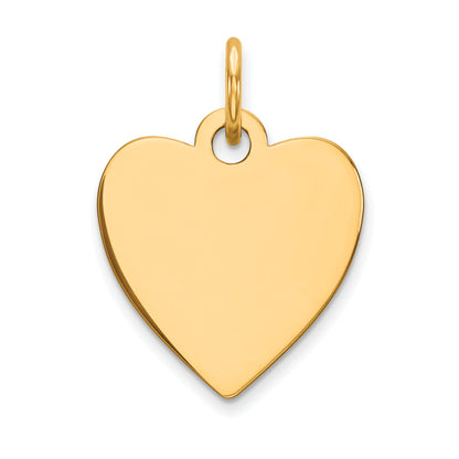 14k Yellow Gold 14k Plain .013 Gauge Engravable Heart Disc Charm