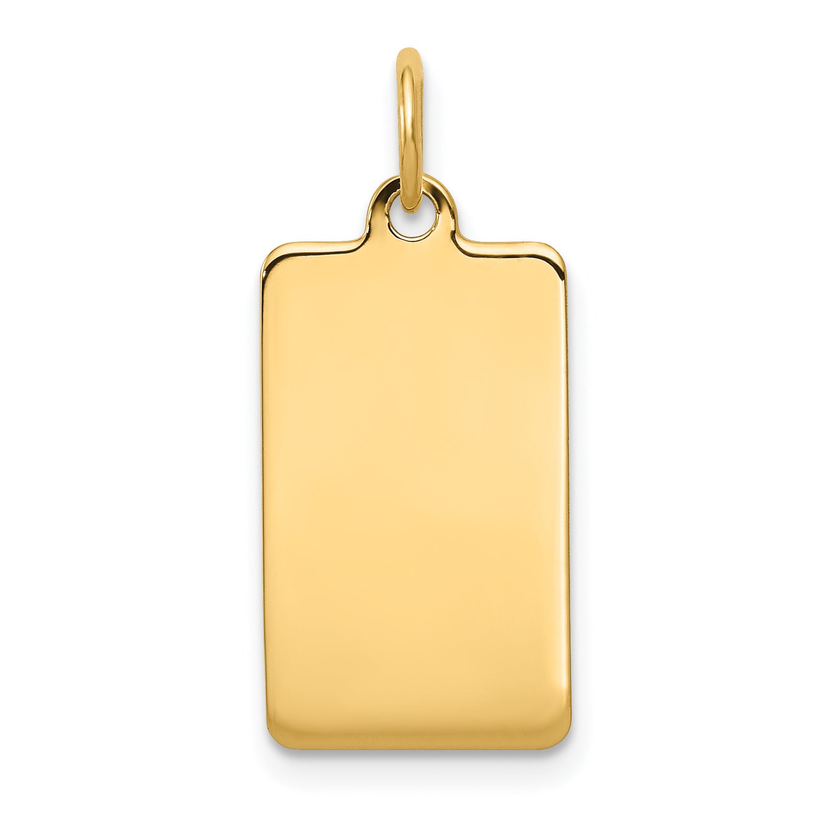 14k Yellow Gold 14k Plain .011 Gauge Rectangular Engravable Disc Charm
