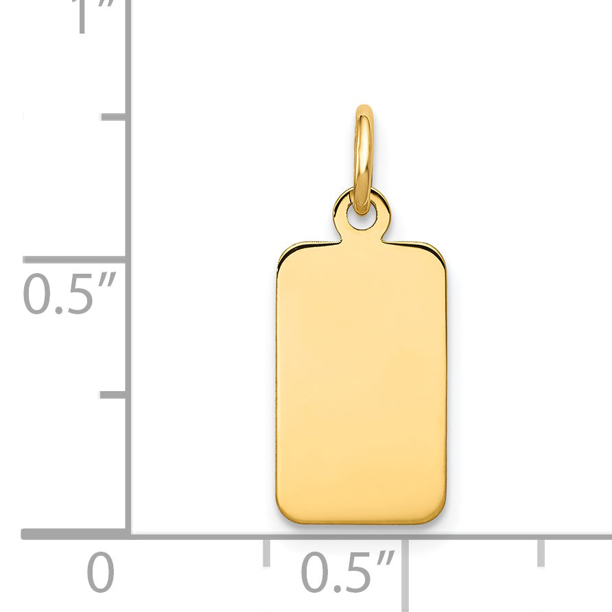 14k Yellow Gold 14k Plain .011 Gauge Engravable Rectangular Disc Charm
