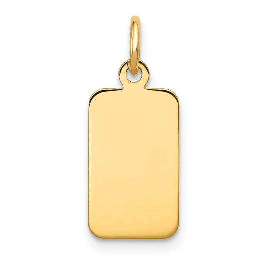 14k Yellow Gold 14k Plain .027 Gauge Engravable Rectangular Disc Charm