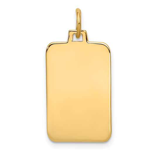 14k Yellow Gold 14k Plain .009 Gauge Engravable Rectangular Disc Charm