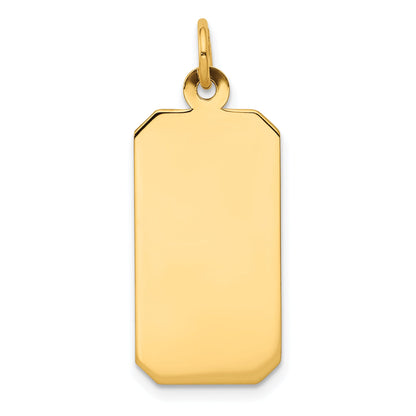 14k Yellow Gold 14k Plain .027 Gauge Engravable Rectangular Disc Charm