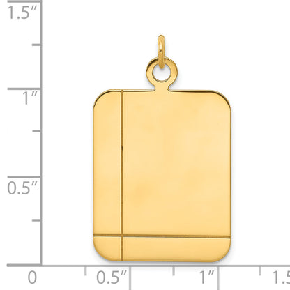 14k Yellow Gold 14k Plain Rectangular .035 Gauge Engravable Disc Charm