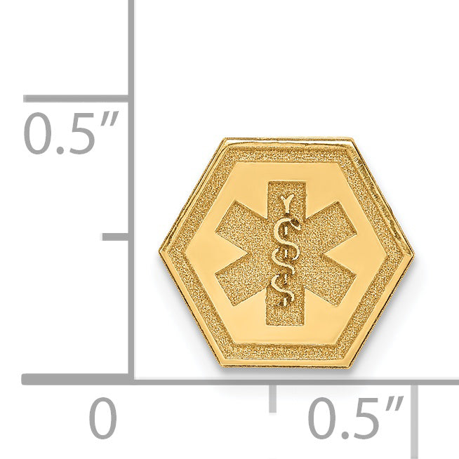 14k Yellow Gold 14k Non-enameled Attachable Medical Emblem Charm