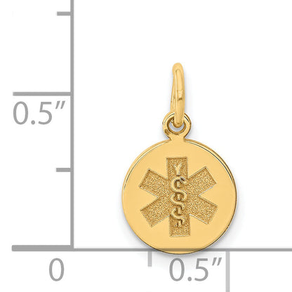 14k Yellow Gold 14k Medical Jewelry Unenameled Pendant