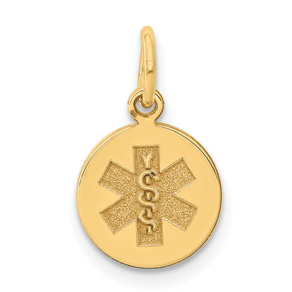 14k Yellow Gold 14k Medical Jewelry Unenameled Pendant