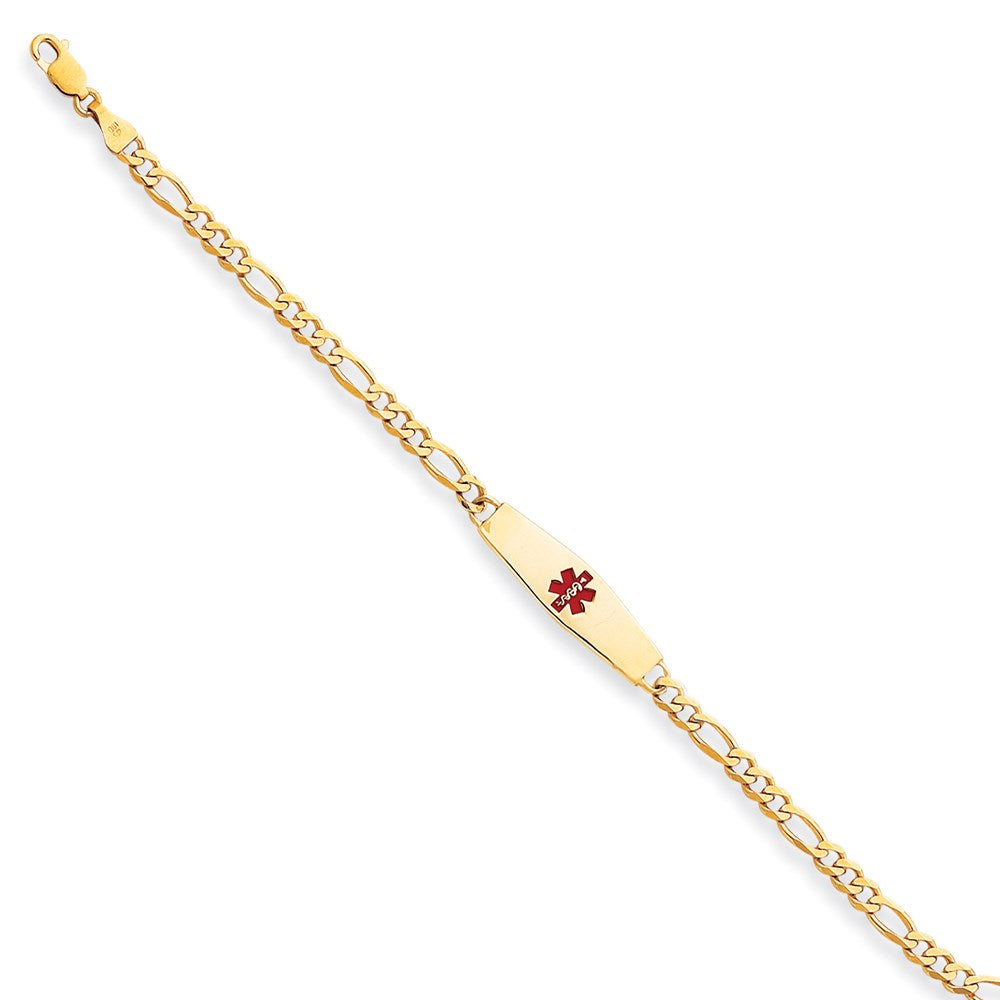 14K Yellow Gold 7 Inch Medical Jewelry Bracelet