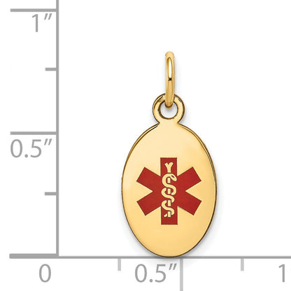 14k Yellow Gold 14k Polished Enamel Medical Jewelry Pendant