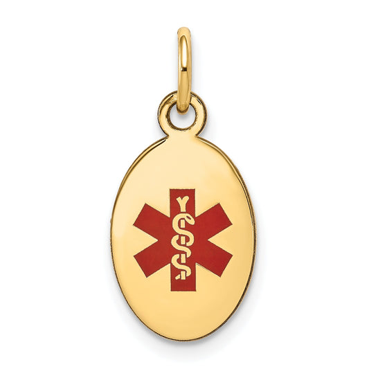 14k Yellow Gold 14k Polished Enamel Medical Jewelry Pendant