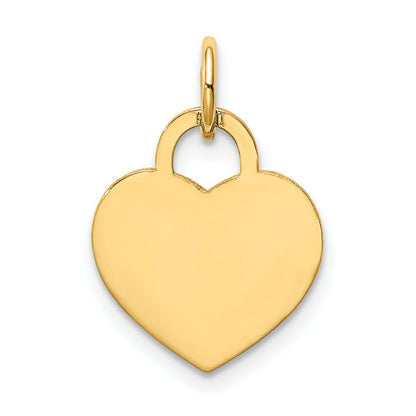 14k Yellow Gold 14k Small Engravable Heart Charm