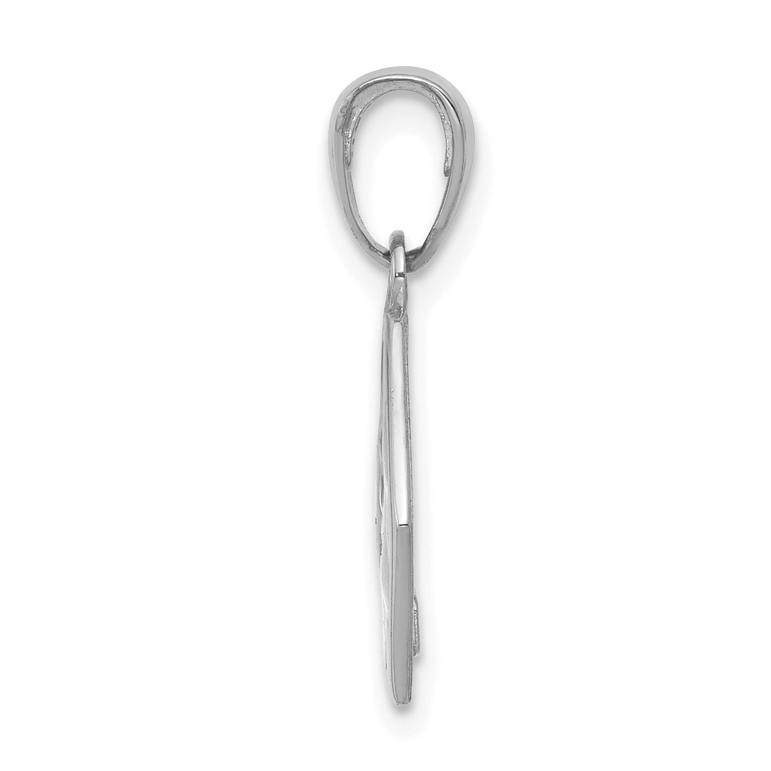 14k White Gold 14K White Gold Textured Back Enameled Medical Disk Pendant