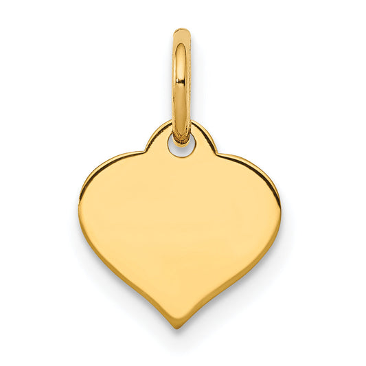 14k Yellow Gold 14K Heart Disc Charm