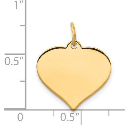 14K Yellow Gold Heart Disc Charm
