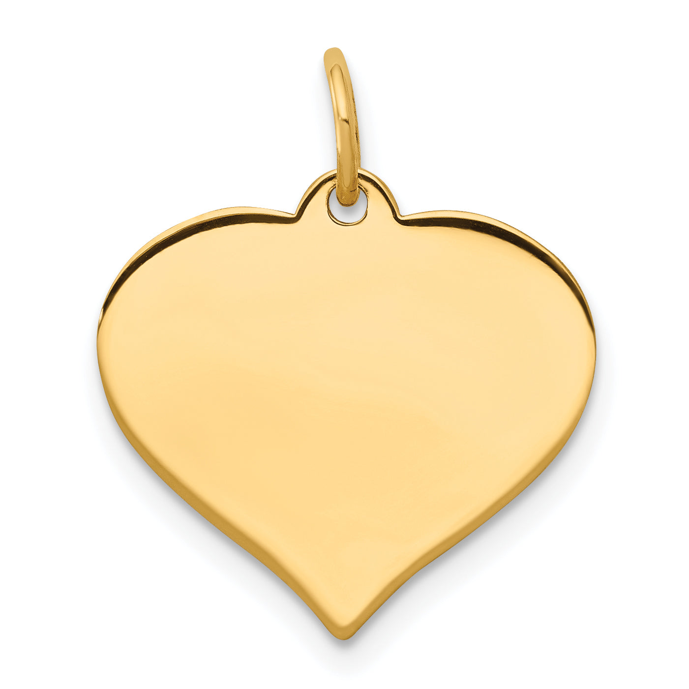 14K Yellow Gold Heart Disc Charm