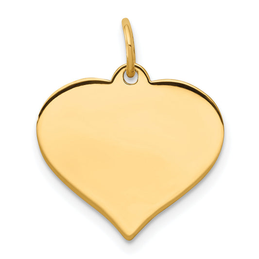 14K Yellow Gold Heart Disc Charm