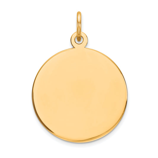 10K Yellow Gold Round Disc Charm