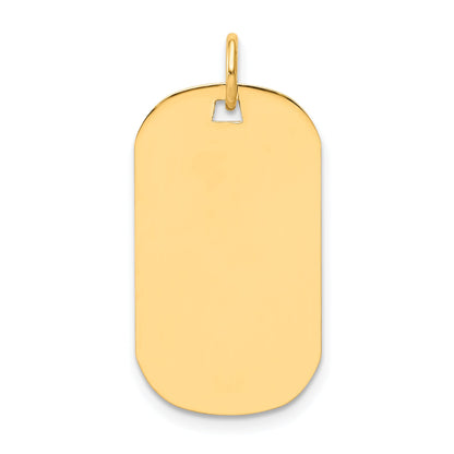 14k Yellow Gold 14k Plain .013 Gauge Engraveable Dog Tag Disc Charm